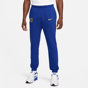 Męskie spodnie z dzianiny dresowej Nike Football FC Barcelona Club - Niebieski