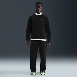 Męskie spodnie z dzianiny z luźnymi nogawkami Nike Solo Swoosh - Czerń