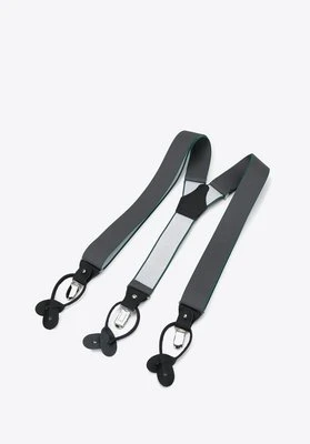 Męskie szelki do spodni szaro-zielone Wittchen