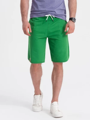 Męskie szorty dresowe z zaokrągloną nogawką - zielone V4 OM-SRSK-0105
 -                                    M