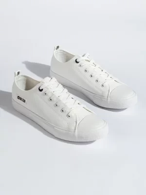 Męskie trampki białe z ekologicznej skóry BIG STAR KK174008 Big Star Shoes