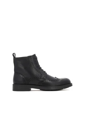 Męskie trzewiki skórzane z ażurowym zdobieniem Kazar