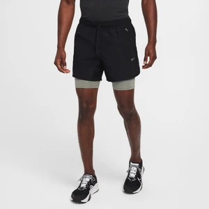 Męskie wodoodporne spodenki do biegania 2 w 1 Dri-FIT 12,5 cm Nike Stride Running Division - Czerń