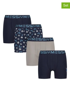 Zdjęcie produktu Messi Bokserki (4 pary) w kolorze szaro-granatowym rozmiar: 146/152