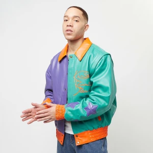 Karl Kani Metal Plate Block Leather College Jacket mężczyźni Kurtki preppy wielokolorowy rozmiar Odzież
