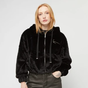Metal Signature Vegan Fur Zip Hoodie Jacket Karl Kani