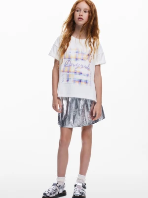 Metaliczna krótka spódnica Desigual