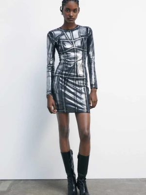Metaliczna sukienka mini PATRIZIA PEPE
