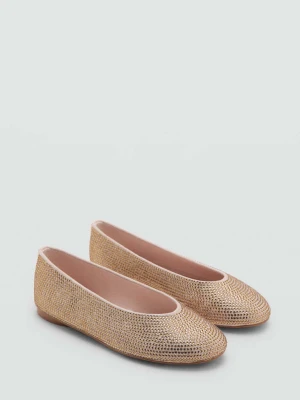 Metaliczne baleriny złoty - Dzieci - - MANGO KIDS