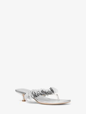 Metaliczne sandały Loretta z ozdobnymi cekinami MICHAEL Michael Kors