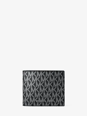 Metaliczny portfel Hudson z klapką i charakterystycznym logo Michael Kors Mens