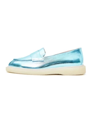 Metallic Blue Loafers Cesare Gaspari