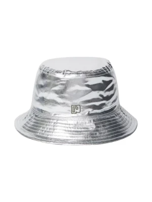 Metallic Bucket Hat z Haftem Logo Paco Rabanne