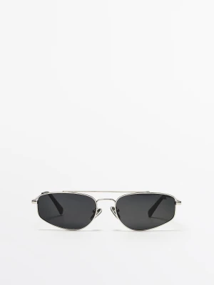 Metalowe Okulary Przeciwsłoneczne - Srebrny - - Massimo Dutti - Female