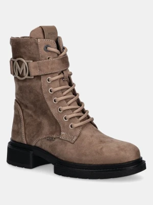 Mexx botki KIMBERLY GLAD damskie kolor brązowy na płaskim obcasie lekko ocieplone MI001700853W-02