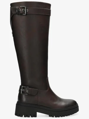 Mexx kozaki SHAMIA KETO damskie kolor brązowy na płaskim obcasie MI001802653W