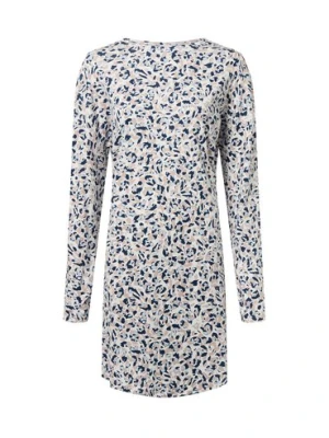 Mey Damska koszula nocna Kobiety Bawełna beżowy|niebieski wzorzysty,