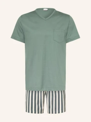 Mey Piżama Typu Shorty Z Serii Palm Stripes gruen