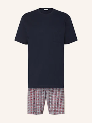 Mey Piżama Z Szortami Z Serii Red Tile blau