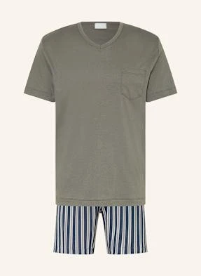 Mey Piżama Z Szortami Z Serii Rough Stripes grau