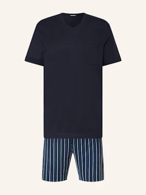 Mey Piżama Z Szortami Z Serii Straight blau