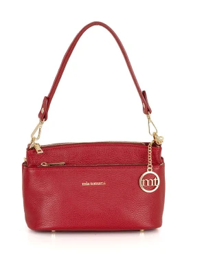 Mia Tomazzi Skórzana torebka "Bardolino" w kolorze czerwonym - 25 x 17 x 13 cm rozmiar: onesize