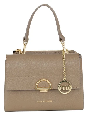 Mia Tomazzi Skórzana torebka "Berlese" w kolorze beżowym - 21 x 16 x 3 cm rozmiar: onesize