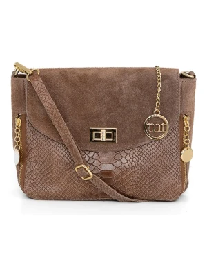 Mia Tomazzi Skórzana torebka "Dergano" w kolorze karmelowym - 26 x 21 x 10 cm rozmiar: onesize