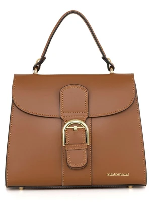Mia Tomazzi Skórzana torebka "Domaso" w kolorze jasnobrązowym - 26 x 21 x 12 cm rozmiar: onesize