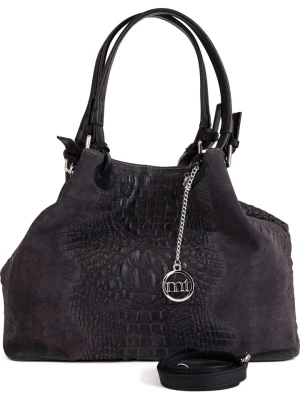Mia Tomazzi Skórzana torebka "Erculea" w kolorze antracytowym - 35 x 29 x 15 cm rozmiar: onesize