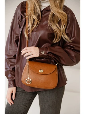 Mia Tomazzi Skórzana torebka "Evaristo" w kolorze jasnobrązowym - 23 x 16 x 6 cm rozmiar: onesize