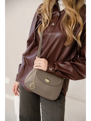 Mia Tomazzi Skórzana torebka "Evaristo" w kolorze szarobrązowym - 23 x 16 x 6 cm rozmiar: onesize