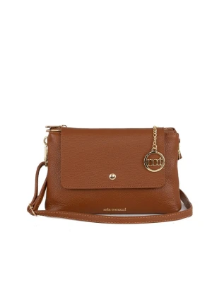 Mia Tomazzi Skórzana torebka "Fonzaso" w kolorze jasnobrązowym - 24 x 16 x 8 cm rozmiar: onesize