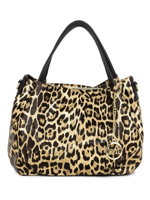 Mia Tomazzi Skórzana torebka "Gioberti" w kolorze beżowym - 27 x 21 x 14 cm rozmiar: onesize