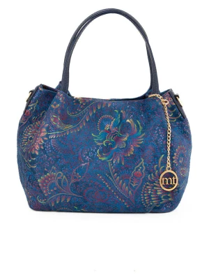 Mia Tomazzi Skórzana torebka "Gonfalone" w kolorze niebieskim - 24 x 21 x 13 cm rozmiar: onesize