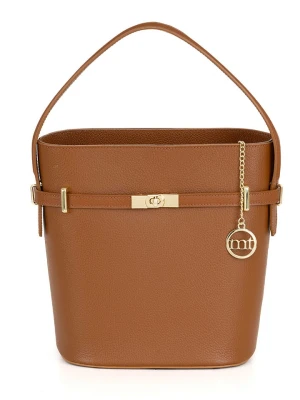 Mia Tomazzi Skórzana torebka "Lattanzio" w kolorze jasnobrązowym - 30 x 27 x 16 cm rozmiar: onesize