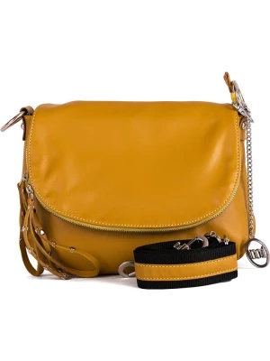 Mia Tomazzi Skórzana torebka "Pontida" w kolorze musztardowym - 28 x 20 x 8 cm rozmiar: onesize