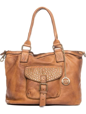 Mia Tomazzi Skórzana torebka "Sirio" w kolorze jasnobrązowym - 34 x 29 x 13 cm rozmiar: onesize