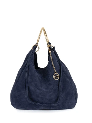 Mia Tomazzi Skórzana torebka "Tarabella" w kolorze granatowym - 34 x 30 x 11 cm rozmiar: onesize