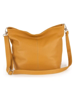 Mia Tomazzi Skórzana torebka "Trapani" w kolorze żółtym - 33 x 25 x 14 cm rozmiar: onesize