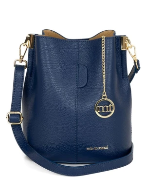 Mia Tomazzi Skórzana torebka "Vepra" w kolorze granatowym - 20 x 23 x 14 cm rozmiar: onesize