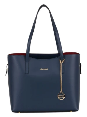 Mia Tomazzi Skórzana torebka w kolorze granatowym - 35 x 30 x 15 cm rozmiar: onesize