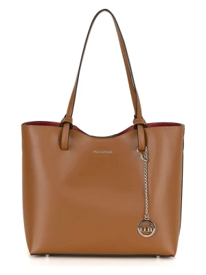 Mia Tomazzi Skórzana torebka w kolorze jasnobrązowym - 31 x 26 x 14 cm rozmiar: onesize