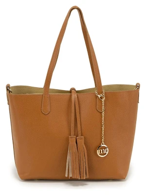 Mia Tomazzi Skórzana torebka w kolorze karmelowym - 45 x 30 x 12 cm rozmiar: onesize