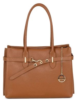 Mia Tomazzi Skórzana torebka "Zoagli" w kolorze jasnobrązowym - 34 x 25 x 13 cm rozmiar: onesize