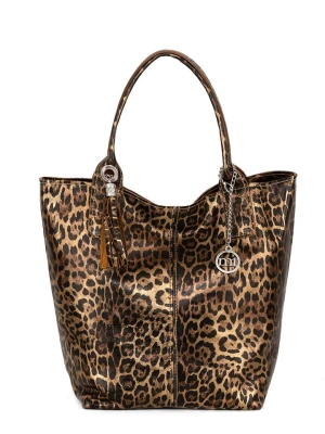 Mia Tomazzi Skórzany shopper bag "Barozzi" w kolorze brązowym - 31 x 36 x 20 cm rozmiar: onesize