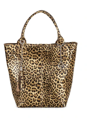 Mia Tomazzi Skórzany shopper bag "Barozzi" w kolorze jasnobrązowym - 31 x 36 x 20 cm rozmiar: onesize