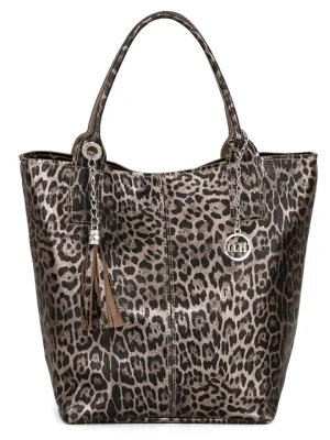 Mia Tomazzi Skórzany shopper bag "Barozzi" w kolorze szarobrązowym - 31 x 36 x 20 cm rozmiar: onesize