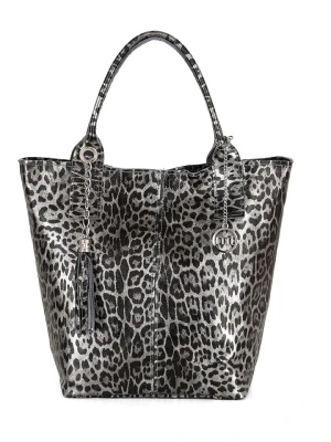 Mia Tomazzi Skórzany shopper bag "Barozzi" w kolorze szarym - 31 x 36 x 20 cm rozmiar: onesize