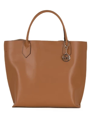 Mia Tomazzi Skórzany shopper bag "Cevedale" w kolorze jasnobrązowym - 32 x 44 x 13 cm rozmiar: onesize